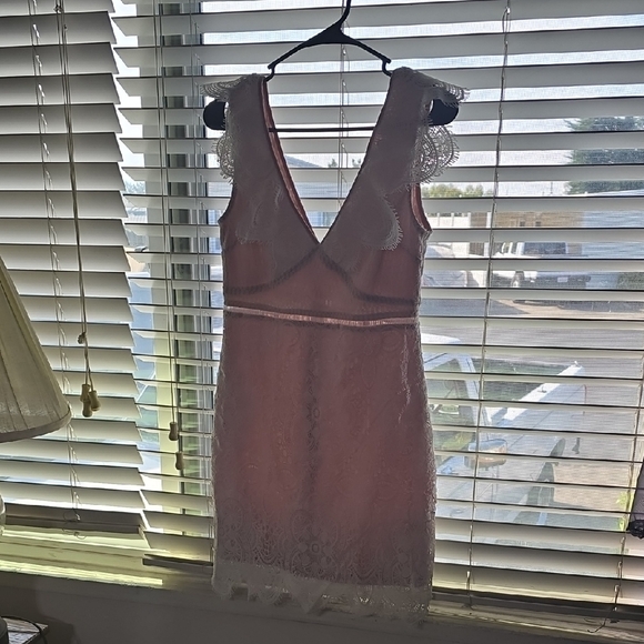 Lush Cream Lace Mini Dress - Picture 5 of 8